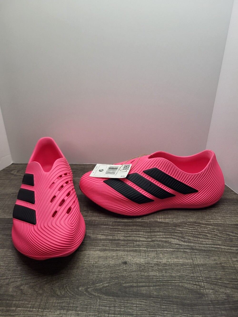 Adidas Purechill Lucid Pink Core Black Men’s Size 9 Slip Ons Shoes KI0065 New